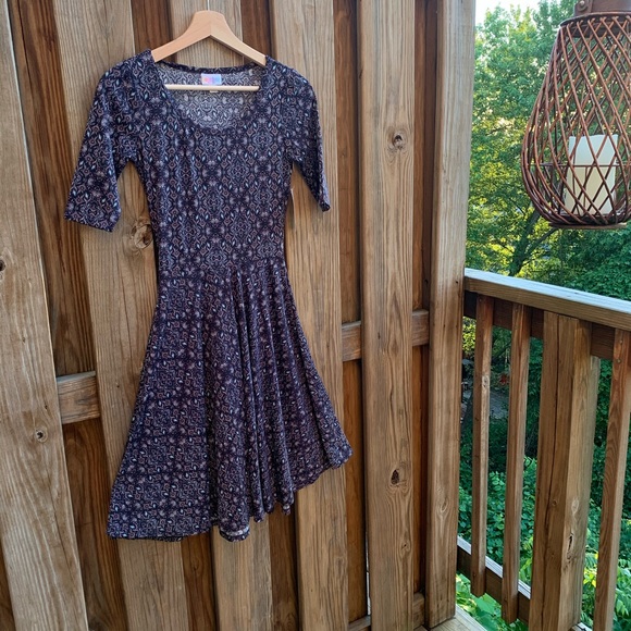 NWT LulaRoe Nicole Deep Purple Dress - Picture 1 of 8